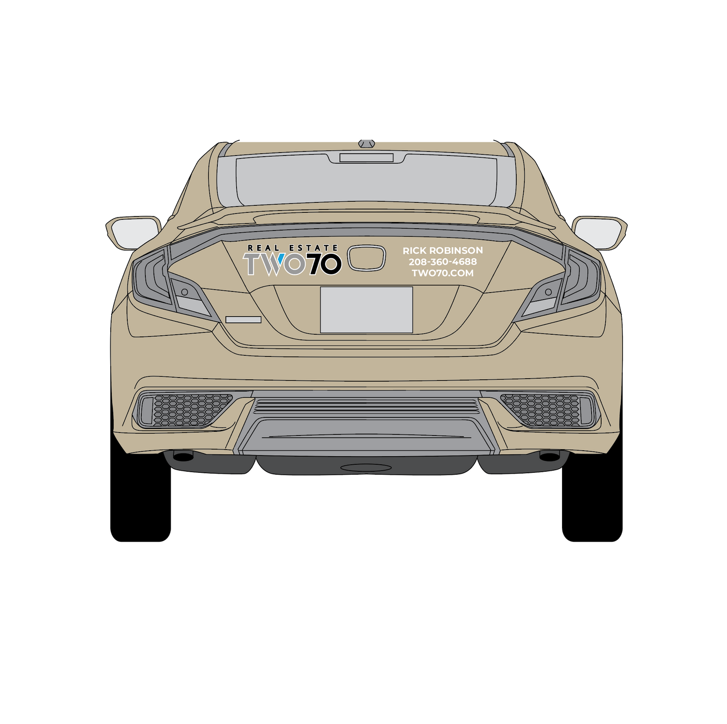 Real Estate Two70  Logo and Agent Info -  2-Door Sedan