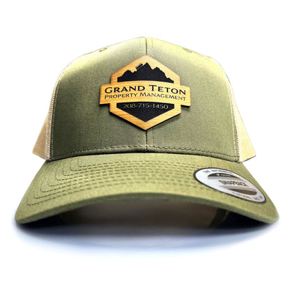 Custom Shape Bamboo Patch Laser Engraved Trucker Hat