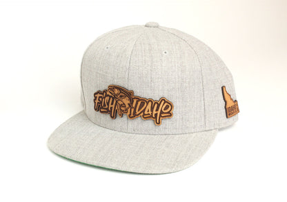 Fish Idaho Flat Bill Leather Patch Hat