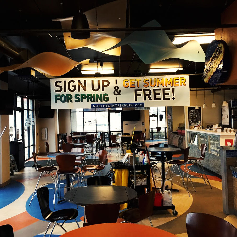 hanging banners for retail and restaurants