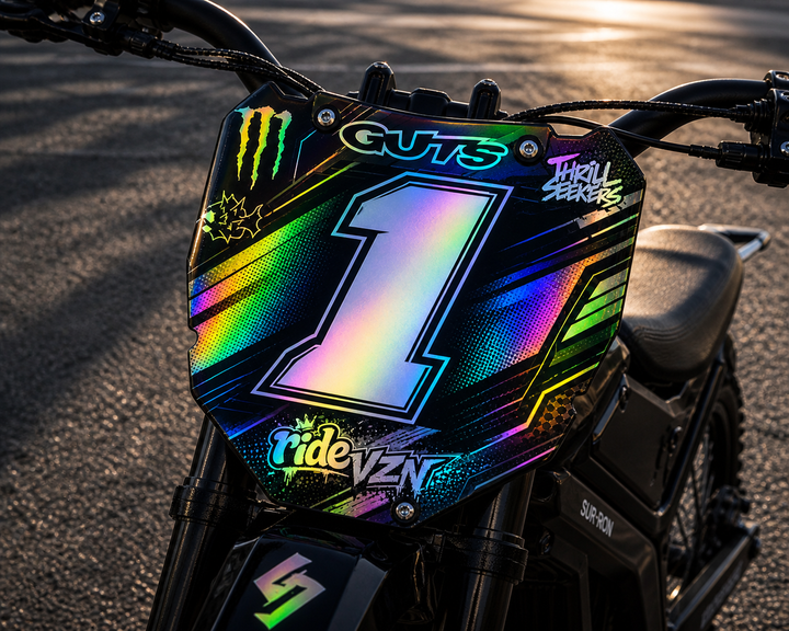 Ebike Dirt Bike Number Plate Hollographic